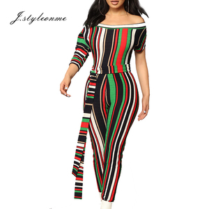 Nuevo personalizado mono mujeres raya sin tirantes frenulum <span class=keywords><strong>manga</strong></span> asimétrica piel tight Romper - Product Image 1