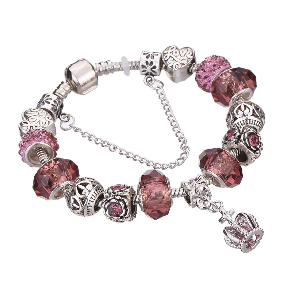 Chain And Bracelet Charming Multi Colored Crystal Stone Beads Charm Chain Bracelet