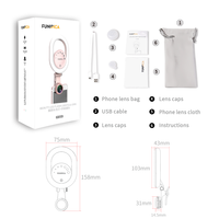 Objectif de caméra pour téléphone portable, avec clip universel et lumière flash de remplissage