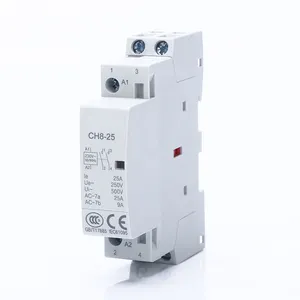CH8-25 시리즈 2P 25A 자동 AC 가정용 접촉기 220V/230V 50/60Hz 접촉 2NO/1NO + nc/2NC Din 레일 모듈 접촉기