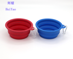 مصنع الجملة حجم 350 مللي وعاء الكلب القابل للطي مع تخصيص شعار ملون الكلب وعاء قابل للطي - Product Image 4