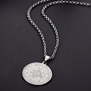 Kalung MECYLIFE Tujuh Malaikat Agung Bahan Stainless Steel Perhiasan Kristen Kalung Pria Kalung Pentagram Solomon - Product Image 4