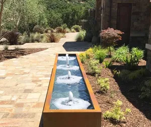 Corten-cuenco de acero para piscina, de metal, con agua, para decoración interior