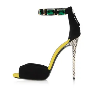 Donne eleganti di modo di cristallo del rhinestone tacco alto di qualità delle signore di usura del partito scarpe <span class=keywords><strong>sandali</strong></span> - Product Image 1