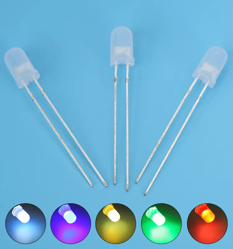 5mm round diffused led diode red blue green white orange with cheap price