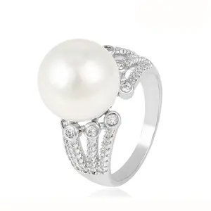 14041-handmade jewelry fashion trends big single pearl ring designs