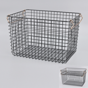 Panier à linge en fil métallique avec poignées - Product Image 2