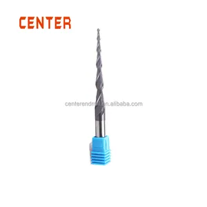 Center carbide taper ball nose end mill for 3D wood thread cutting tool