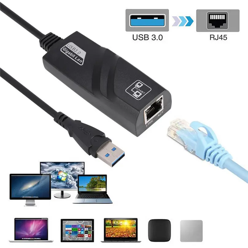 USB 3.0 To Gigabit Ethernet RJ45 LAN 10/100/1000Mbps Network Adapter USB Type C Type-C USB3.0 To Ethernet Network LAN Card For P