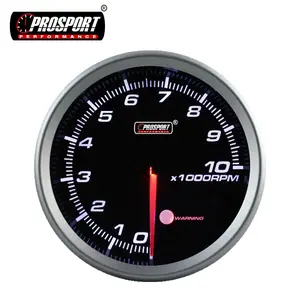 80Mm Putih LED Adjustable Peringatan Tacometro Analog Mobil RPM Meter