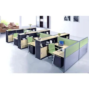 Estantería de escritorio moderna, diseño de combinación, estación de trabajo de oficina de pie para 6 personas (SZ-WS256)