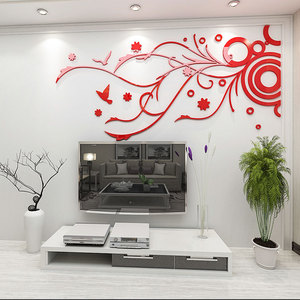 Adesivi Murali Creativi con Motivo Floreale <span class=keywords><strong>per</strong></span> Parete TV, Tipo Decorativo <span class=keywords><strong>per</strong></span> Camere <span class=keywords><strong>da</strong></span> <span class=keywords><strong>Letto</strong></span> - Product Image 2