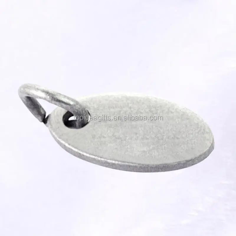 Antique Silver Metal Oval Shape Jewelry Tags Metal Blank Jewelry Charms factory customized