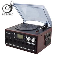 Tourne-disque vinyle rétro USB avec lecteur de CD double, radio et lecteur de cassette à vendre