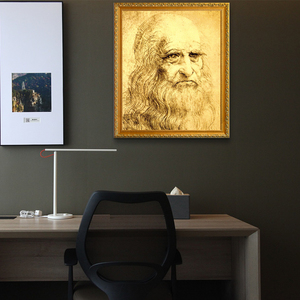 Disegno a Matita in Grafite di <span class=keywords><strong>Leonardo</strong></span> <span class=keywords><strong>Da</strong></span> <span class=keywords><strong>Vinci</strong></span>, Autoretratto, Illustrazione di Maestri Disegnatori Famosi - Product Image 4