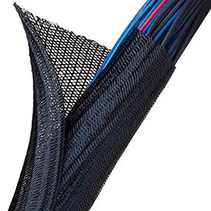 Self closing mesh cable wrap 20mm cable sleeving for wires management