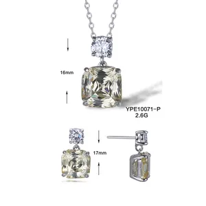 cubic zircon earring and necklace set stylish jewellery set for young girl 925 silver jewellery manufacturer