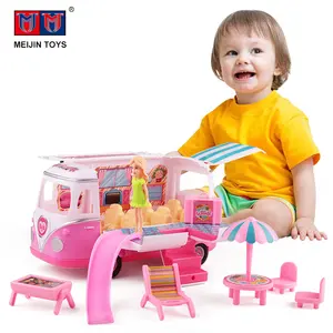 Beste Prijs Diy Bus Set Meisje Pop Groothandel Pretend Play Toy