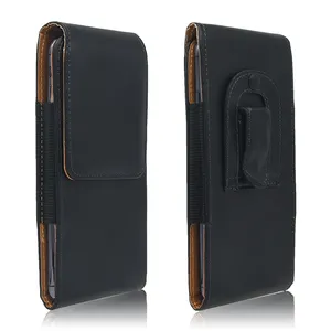 Vintage Mannen 100% Lederen Verticale Telefoon Case Card Holster Pouch Magnetische Riem Tas Voor Smartphone Pack