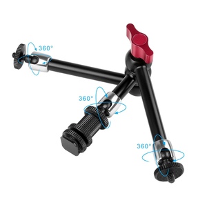 Support de moniteur à 3 bras réglables pour <span class=keywords><strong>studio</strong></span> photo, avec pince pour flash, griffe porte-accessoire et adaptateur d'écran LCD - Product Image 4