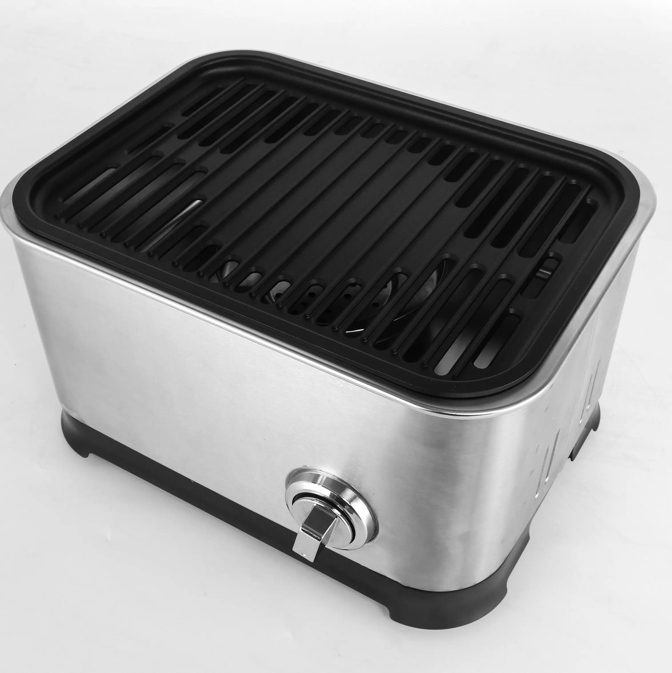 Smokeless Portable charcoal barbecue grill-Cast Iron bbq Grill-Take Anywhere BBQ Grill - USB Powered