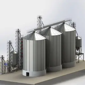 Çiftlik tahıl silosu satılık 5000ton çelik fabrika fiyat 500ton 1000ton 2000ton tahıl depolama siloları sıcak galvanizli çelik 25-40 yıl