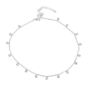 <span class=keywords><strong>Vendita</strong></span> calda <span class=keywords><strong>gioielli</strong></span> raffinati per le donne collana in oro bianco con ciondoli Mini chiaro zircone charm catena a maglie per matrimoni e feste - Product Image 3