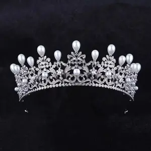 A buon mercato all'ingrosso di compleanno della ragazza della principessa zircone copricapo da sposa tiara crown banco di mostra e di spettacolo del diadema corona