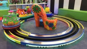 Parque de Atracciones al aire libre para niños, pista de <span class=keywords><strong>ferrocarril</strong></span> para niños, precio de fábrica con monedas, coche de riel de fruta, paseo en oferta - Product Image 4