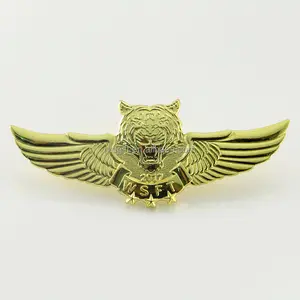 Asas de piloto de metal personalizadas, emblema magnético de alta qualidade com 2017