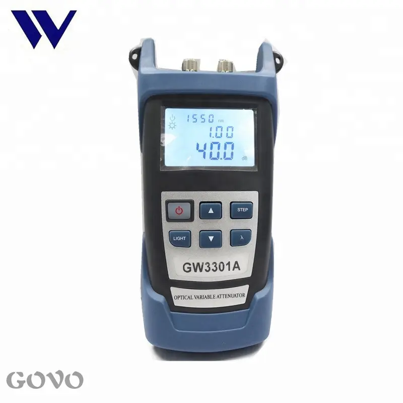 GOVO อุปกรณ์ไฟเบอร์ออปติก GW3301A ตัวลดทอนสัญญาณไฟเบอร์0 ~ 30dB เครื่องทดสอบไฟเบอร์