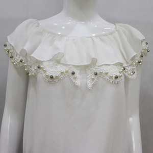 Sexy <span class=keywords><strong>sin</strong></span> mangas con cuentas Shining Made gasa blusa - Product Image 1