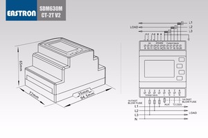 SDM630MCT-2T V2 MID DIN rail Dual Source Meter, 2 tariffe Smart Meter, Modbus RS485 Energy Power Meter - Product Image 5