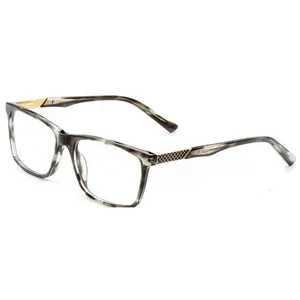 2019 Classic Men And Women Eyewear Retro Ac And Metal Eye Glasses Square Spectacles AM50