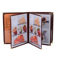 Cuero PU Popular 6 vistas comida bebida menú titular libro para restaurante menú personalizado carpeta cubierta fábrica directa entrega rápida