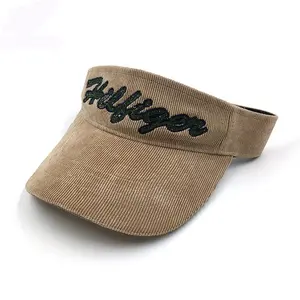 Вельветовая под заказ блестящая коричневая шляпа-козырек от солнца
