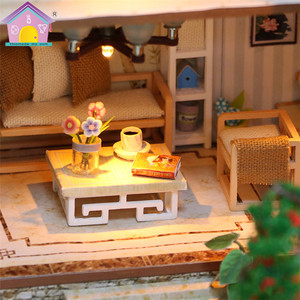 Maison de poupée professionnelle Diy, maison de poupée en bois faite à la main - Product Image 4