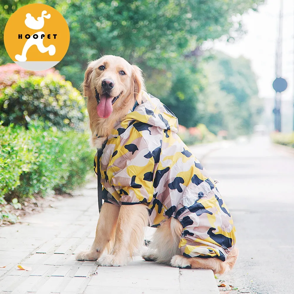 Capa de chuva estampada, roupas para cachorro à prova d'água para cães grandes