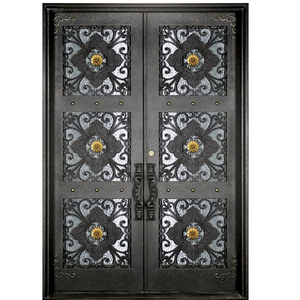 Donner un coupon en espèces de 500 $ Entrée principale de qualité supérieure Portes tempête en <span class=keywords><strong>fer</strong></span> forgé <span class=keywords><strong>Porte</strong></span> d'entrée de maison - Product Image 3