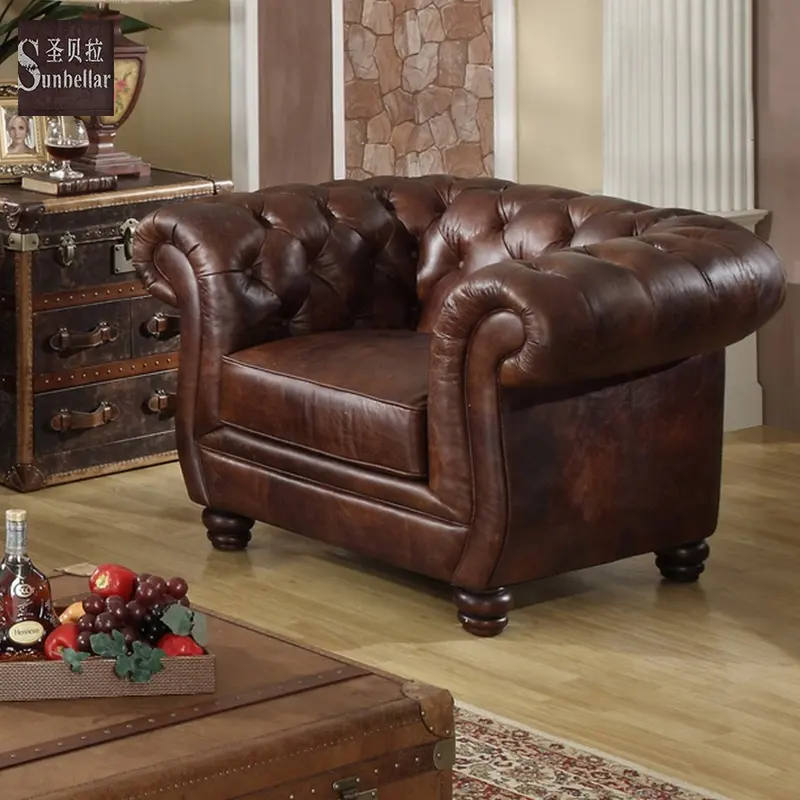 Werbe volles echtes leder top modell sofa tv lounge polster einzel bett sitzer holz stühle