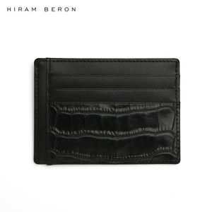 Cartera de Cuero Italiano Negro con Bloqueo RFID y Logotipo Personalizado Hiram Beron Dropship - Product Image 4