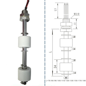 Interrupteur à flotteur magnétique en acier inoxydable M10 M12 à montage supérieur pour le contrôle du niveau d'eau, résistant aux hautes températures et aux hautes tensions - Product Image 1