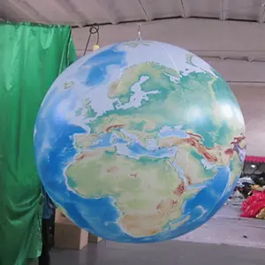 Nhà Máy Cung Cấp Inflatable Globe Với Địa Hình & Bathymetry Phát Sóng Bản Đồ Thế Giới Lớn Oxford Vải Bóng