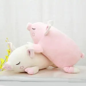 Sevimli şişman pembe uykulu domuz peluş oyuncaklar yaratıcı yastık