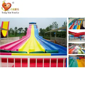 Wholesale costzon water slide-Custom water slide combination large water playground rides mat racing slide rainbow speedway slide