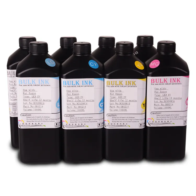Supercolor-botella de tinta LED UV para cabezal de impresión DX5, para impresora EPSON 1000 TX800 L800, 1390 ML