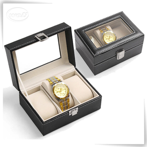 3 <span class=keywords><strong>grille</strong></span> en cuir vitrine verre haut hommes bois regarder box - Product Image 3