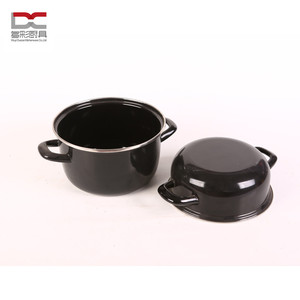 2 in 1 Multi-function Factory Directly Offer Non Stick Carbon Steel Black Enamel <strong>Mussel</strong> Set Soup Stock Casserole <strong>Pot</strong> - Product Image 2