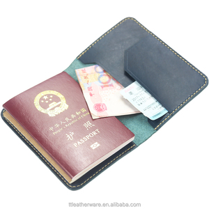 Custom Design Genuine Leather Passport Cover with <b>Card</b> Slot - Product Image 2
