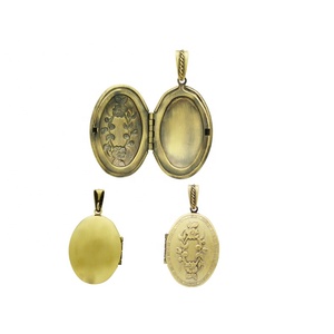 Vintage Stijl Messing Afwerking Sieraden Ovale Foto Fotolijst Medaillon Hanger Ketting - Product Image 5